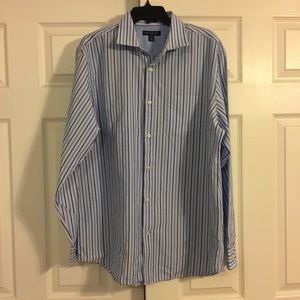 Banana Republic blue stripped fitted dress shirt